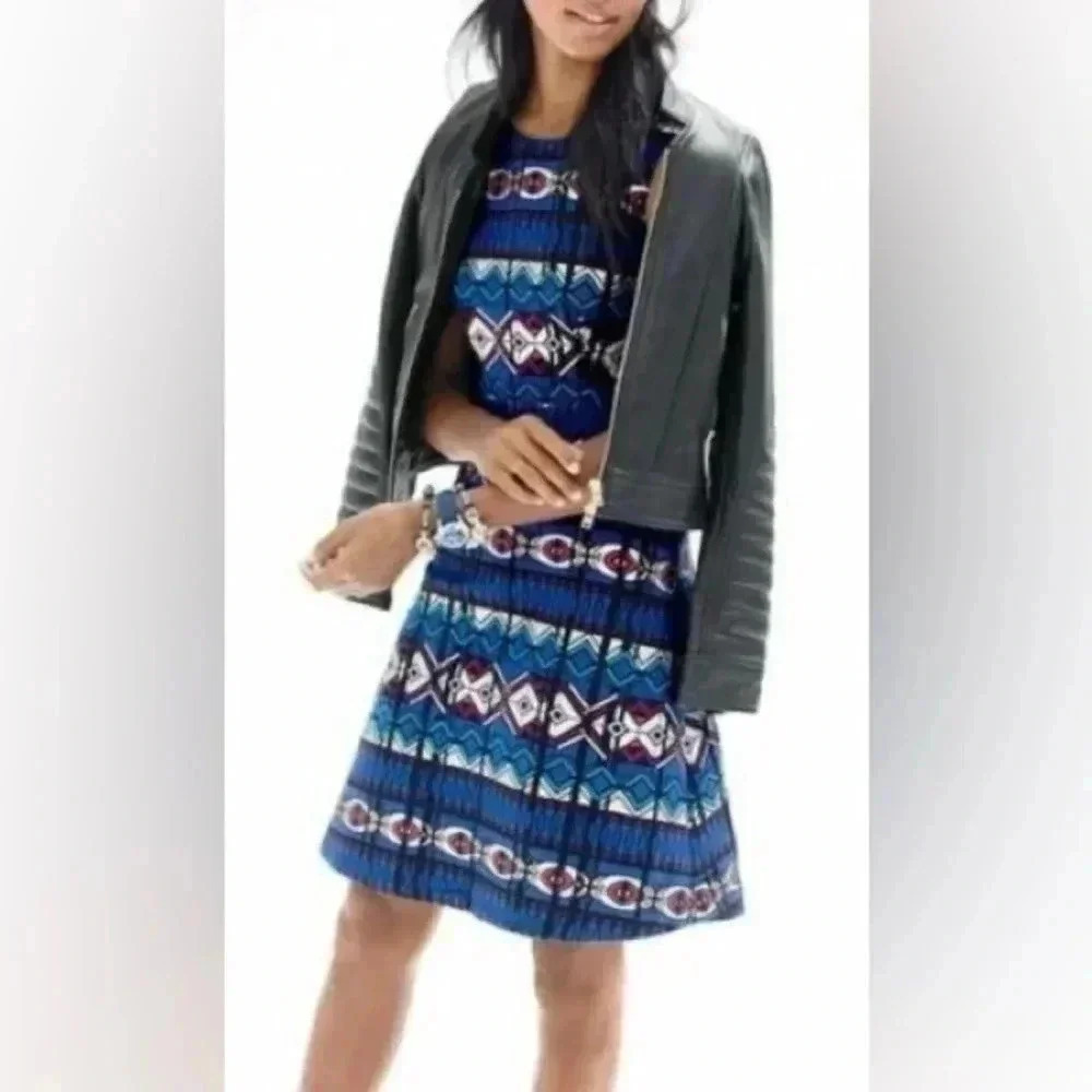 J.Crew Textured Windowpane Sleeveless A-line Dress - Picture 3 of 12